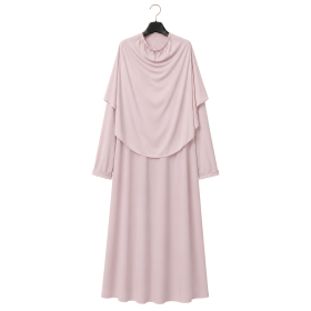 1-Delige Gebedskleding Dames met Geïntegreerde Khimaar - Mauve