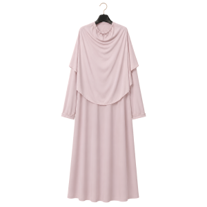 1-Delige Gebedskleding Dames met Geïntegreerde Khimaar - Mauve