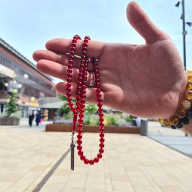 Kırmızı Sıkma Kehribar Tesbih | Red Amber Tasbeeh