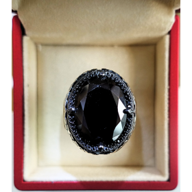 925 Zilver Onyx Ring | Gefacetteerd model
