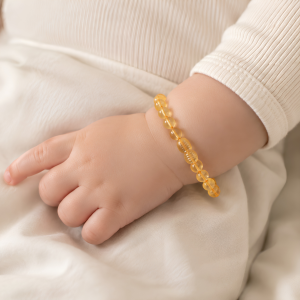 Alternative view of Barnsteen Kinderarmband –  Licht Amber 13 cm