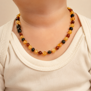 Alternative view of Barnsteen Kinderketting- Triplecolor