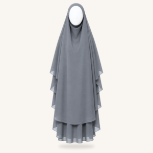Khimaar Grijs  – Şifon 3 Katlı