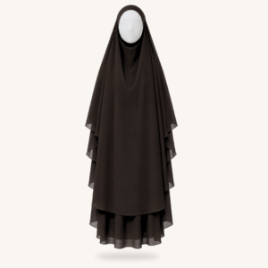 Khimaar Donkerbruin  – Şifon 3 Katlı