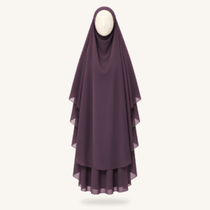 Khimaar Plum – Şifon 3 Katlı