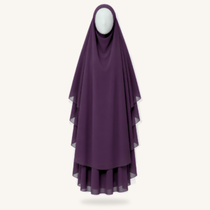 Khimaar Diepe Pruim – Şifon 3 Katlı