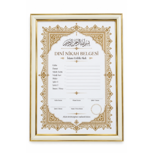 Luxe Dinî Nikah Belgesi in Gouden Lijst – Islamitische Huwelijksakte