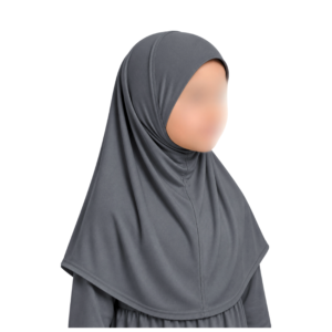 Jamilah Kinderhoofddoek Jersey Tweedelig – Donkergrijs