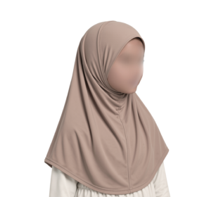 Jamilah Kinderhoofddoek Jersey Tweedelig – Zandbruin