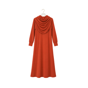 Ahuse 1-Delige Gebedsjurk met Vaste Hoofddoek – Pumpkin Oranje